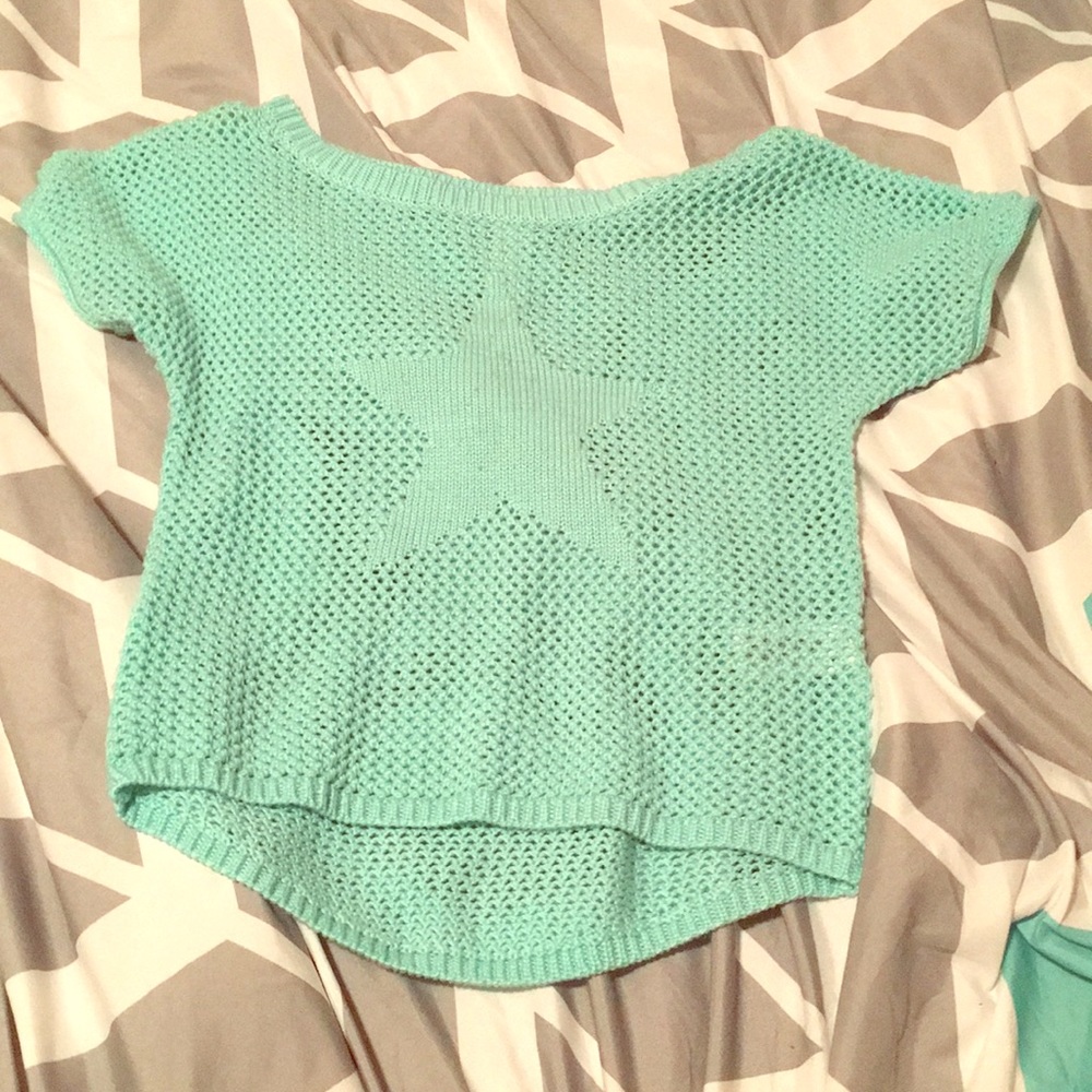 Blue star crop top